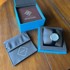 Brand New BIRKS black leather watch